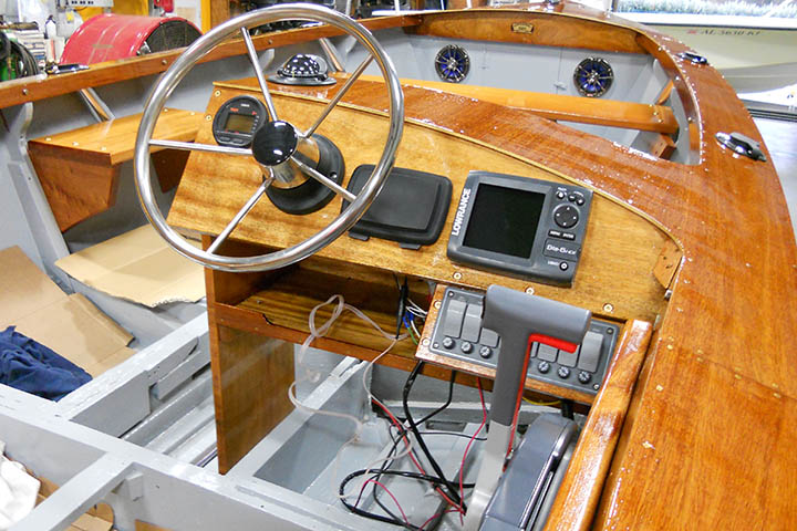 Stauter-Built Boat restored to it as new original varnished wood.
